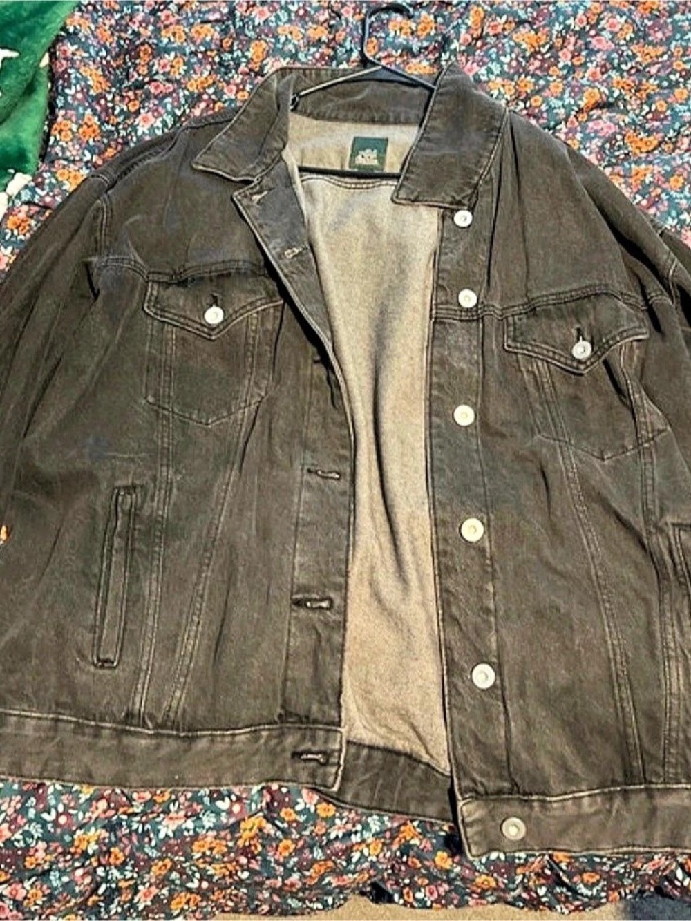 Wild Fable Oversized Denim Trucker Jacket Black Size XL